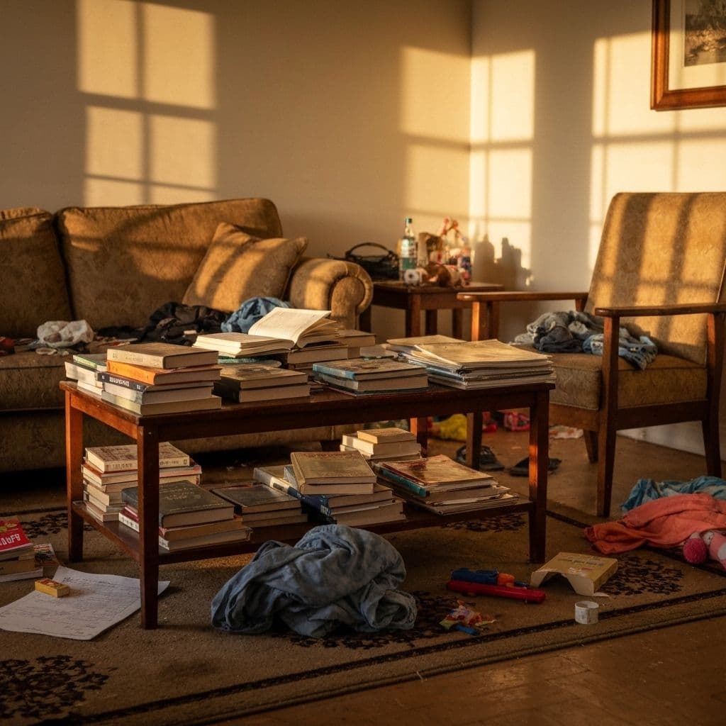 Living Room House Cleaning - Before